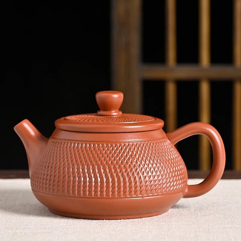 紫砂壶原矿朱泥凤鸣壶跳叨壶功夫茶具家用泡茶壶品茗茶器茶道单壶