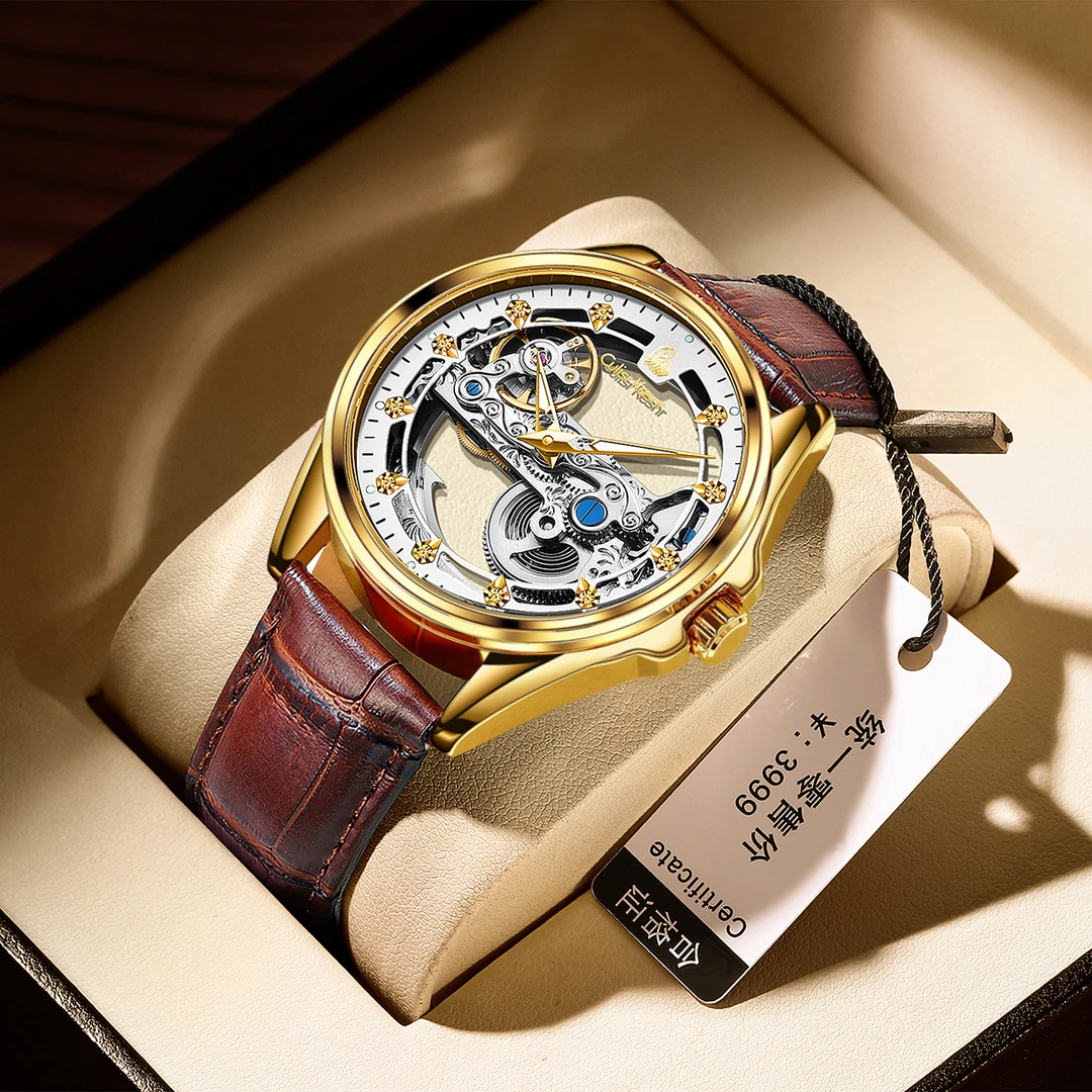 Culisr Kesnr【官方直营】男士手表纯机械表镂空陀飞轮防水时尚腕表