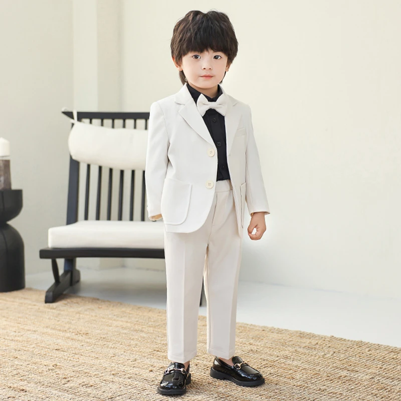 2024儿童西装套装花童婚礼服宝宝周岁生日英伦西服男童演出表演服