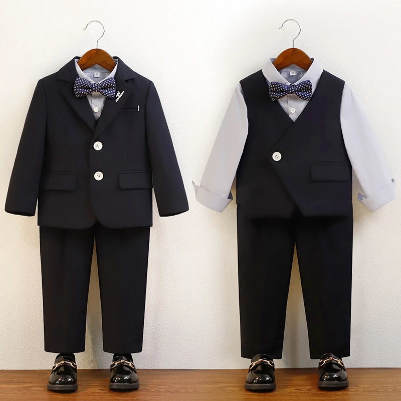 2024儿童西装礼服韩版男童主持合唱演出服中小童舞台走秀时尚套装
