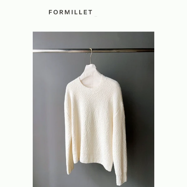 圆领轻奢韩版百搭豆豆肌理感休闲气质羊毛圆领长袖#1302