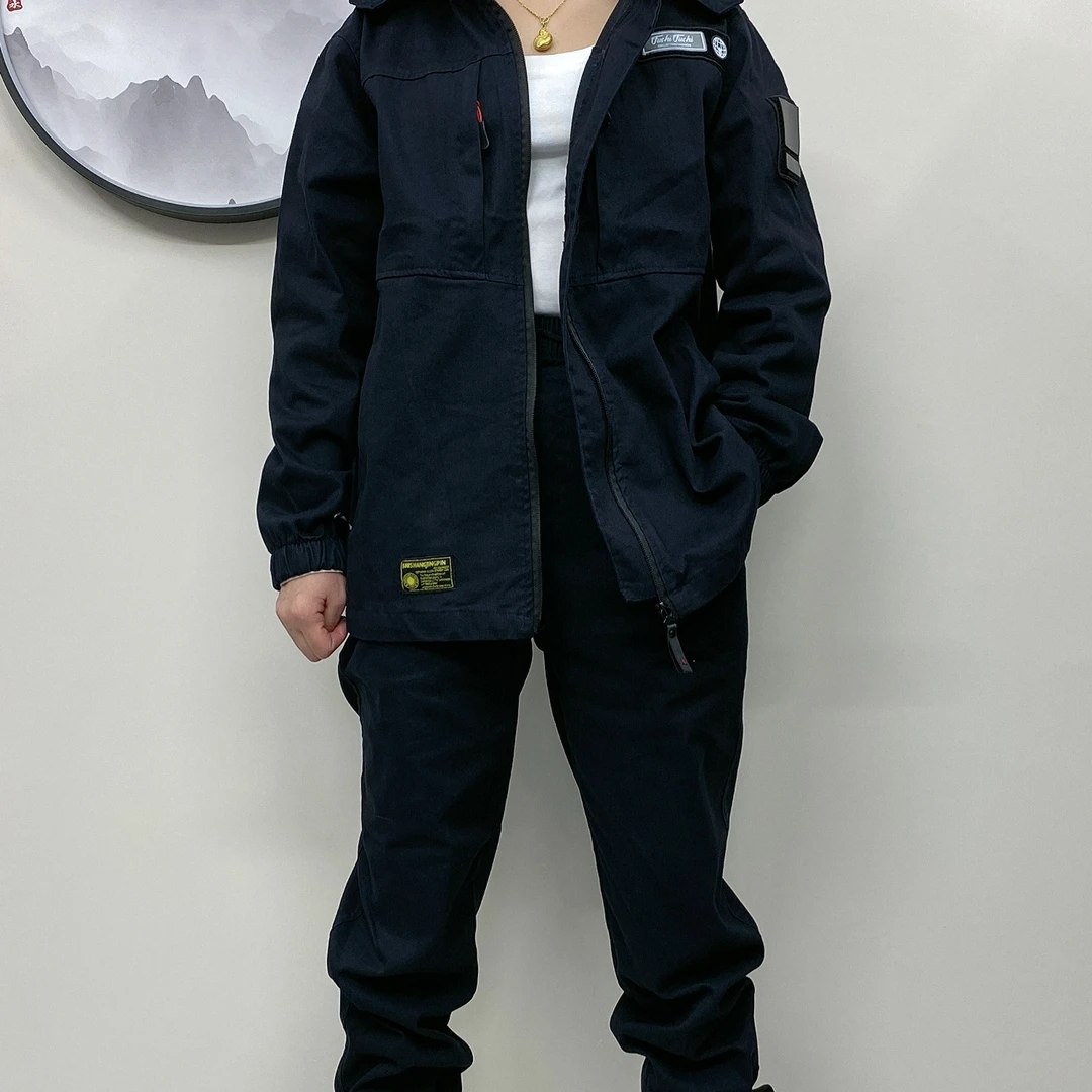 春秋新款750系列纯棉弹力工作服男女同款男士工装套装耐磨长袖