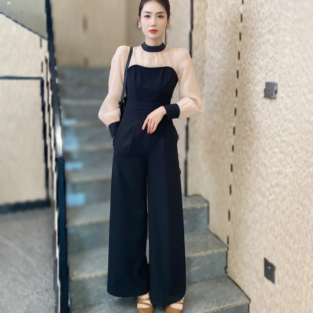 早秋新品女装裤子显瘦气质时尚阔腿背带连体裤