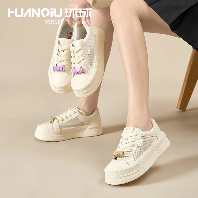 环球2024夏季百搭ins低帮厚底薄款小众时尚运动网面休闲饼干鞋