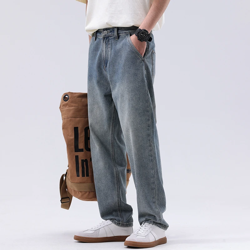 CANELIN KISKHA男士春夏美式牛仔裤薄款宽松休闲百搭裤子男