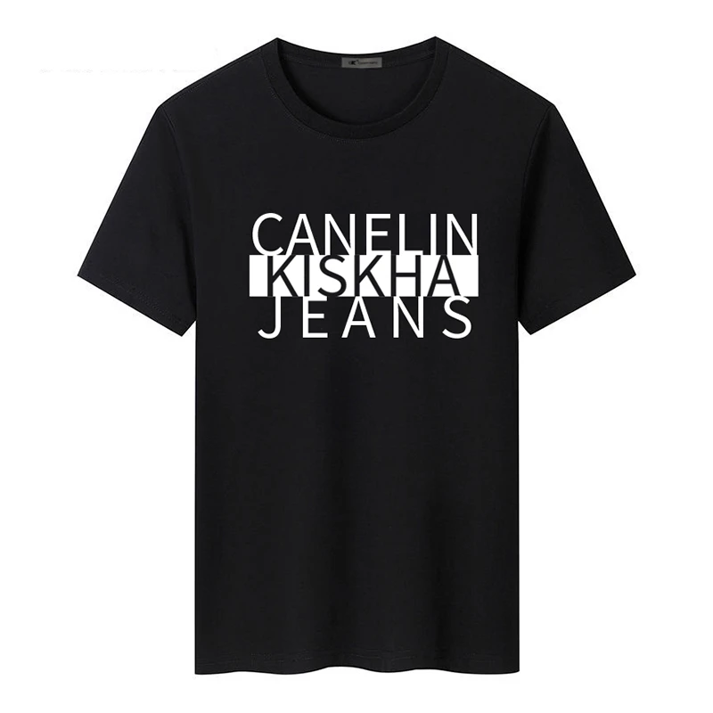 CANELIN KISKHA夏季男士印花百搭透气修身圆领潮流半袖男