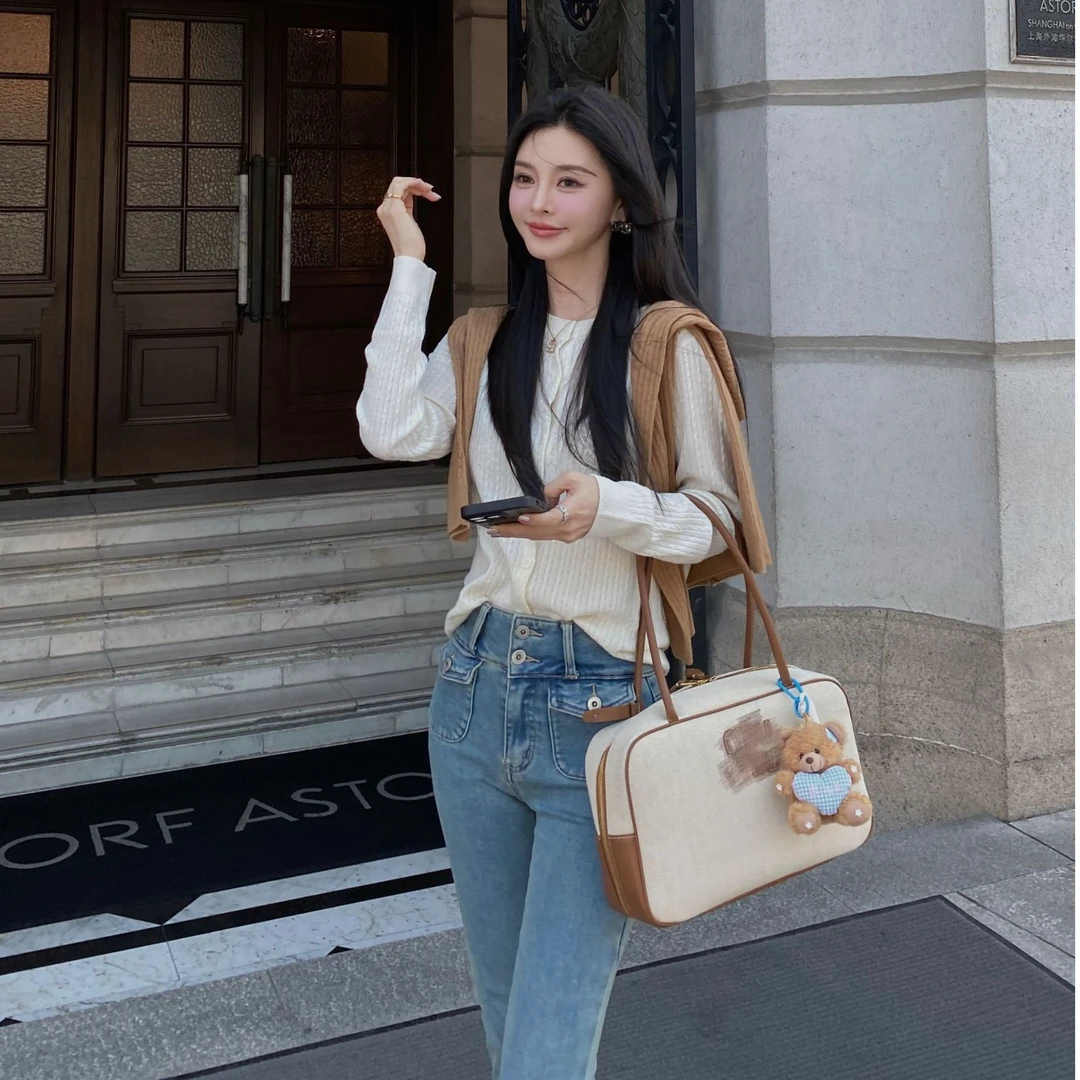 徐琳mini生活馆长柄美拉德公文包手提包 s240225