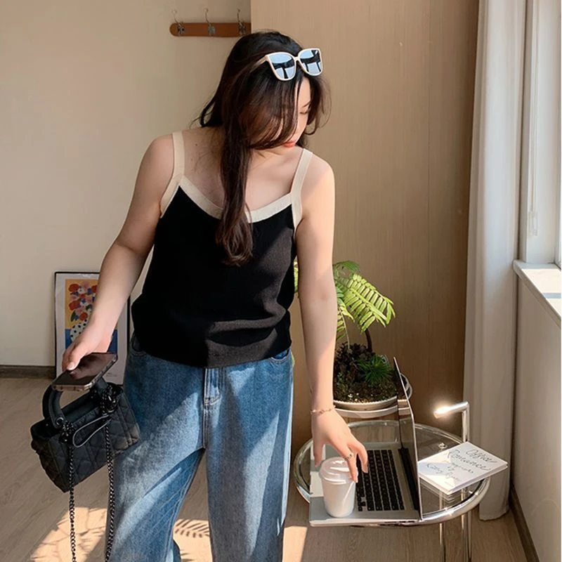 90-200斤大码女装胖妹妹mm内搭百搭显瘦遮肚子打底工字吊带背心女