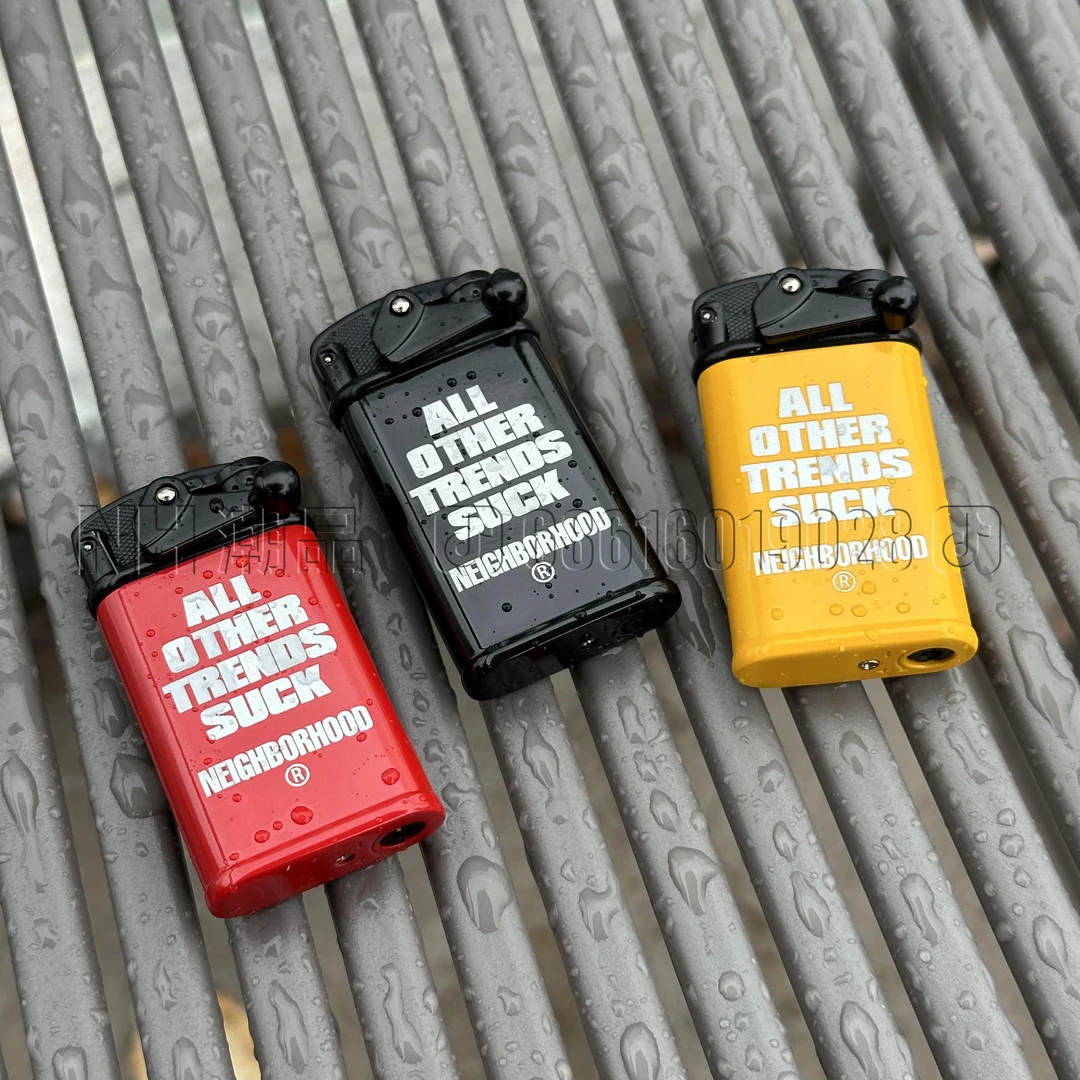 潮牌NBHD打火机红色锌合金防风充气打火机单摇臂网红打火机创意个