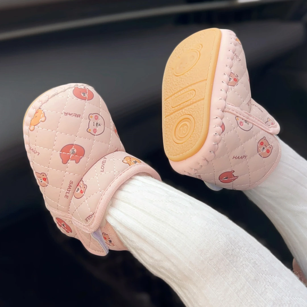 冬季宝宝棉鞋6到12个月婴儿学步鞋软底婴幼儿雪地靴高帮加绒加厚8
