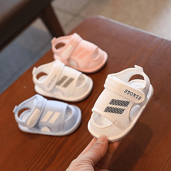 婴儿凉鞋夏季0-1岁透气男女宝宝软底学步鞋防滑6-12个月防滑不掉7