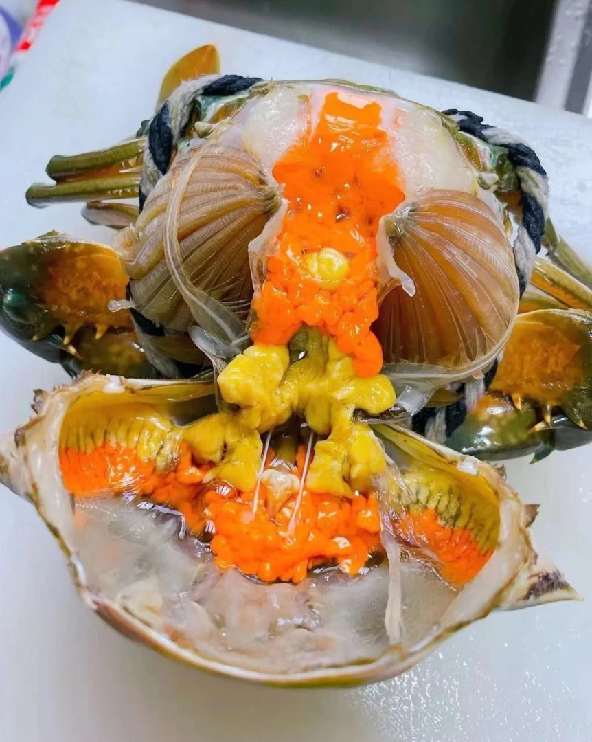 【5只装大规格红膏蟹海蟹青蟹】无绳子【包活包膏包肉】单只净重3-4两