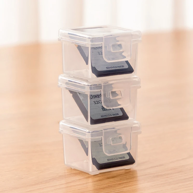 SIM手机内存卡盒SD单反相机CF储存盒包装 TF卡收纳小白盒透明塑料