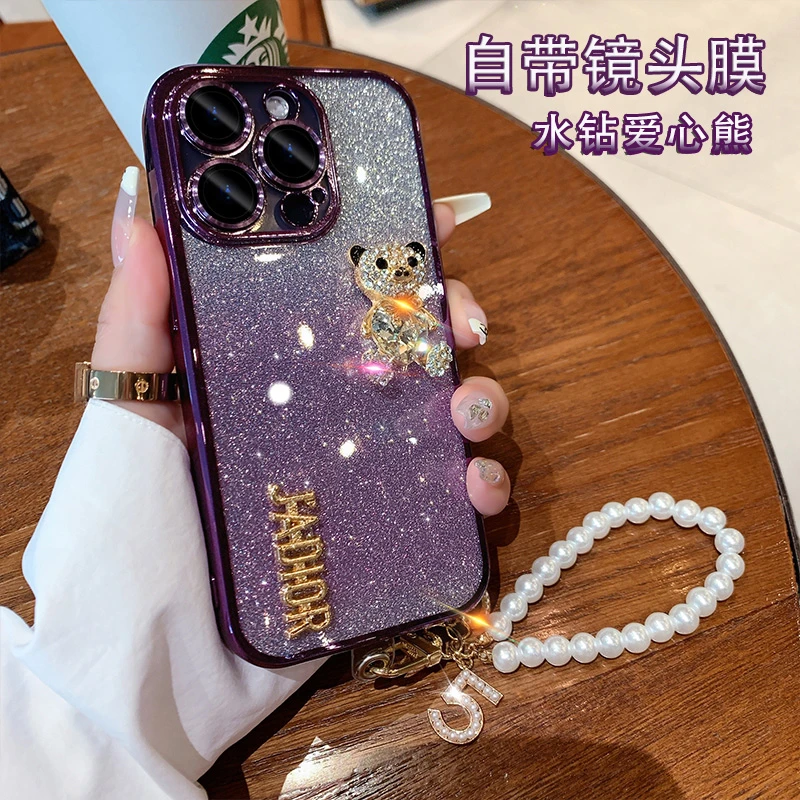 苹果14promax手机壳带镜头膜iphone13可爱女12高级感透明全包防摔