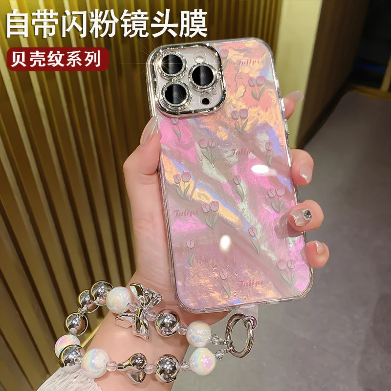 苹果14promax手机壳新款iPhone13闪粉镜头膜12高级感女款网红潮牌