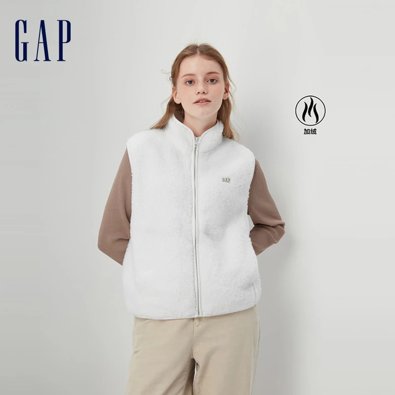 Gap女士马夹秋冬2023新款LOGO抱抱绒宽松廓形756452热力保暖背心