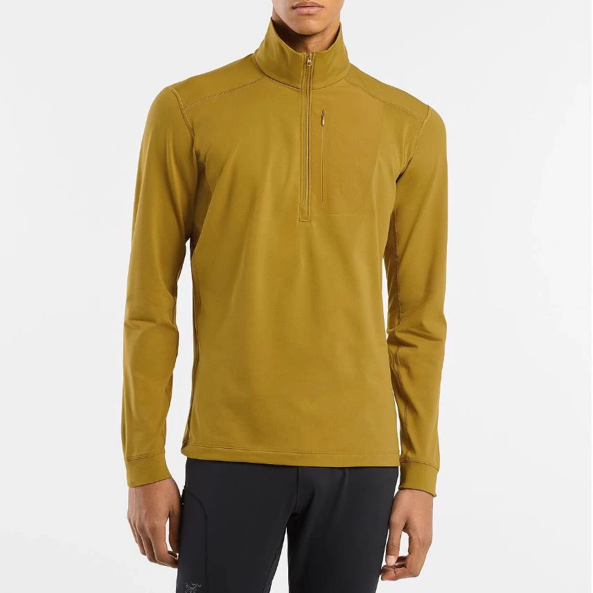 自留户外冬男士吸湿排汗轻量上衣运动速干弹力保暖套头衫-6879