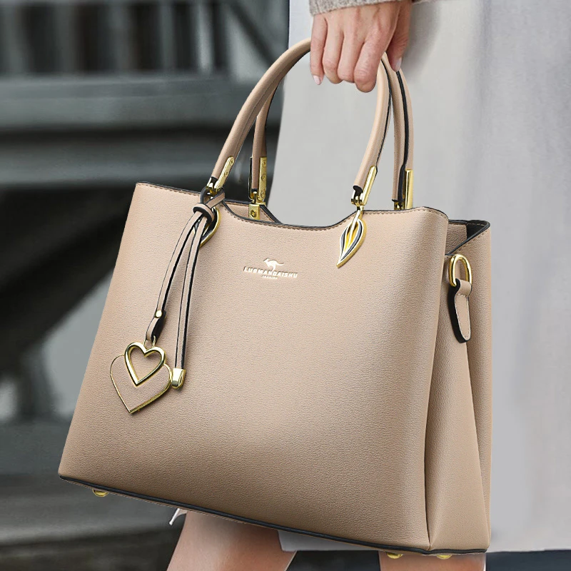 芭藜袋鼠软皮2025高档大气中年妈妈包大容量手提包时尚单肩斜挎包