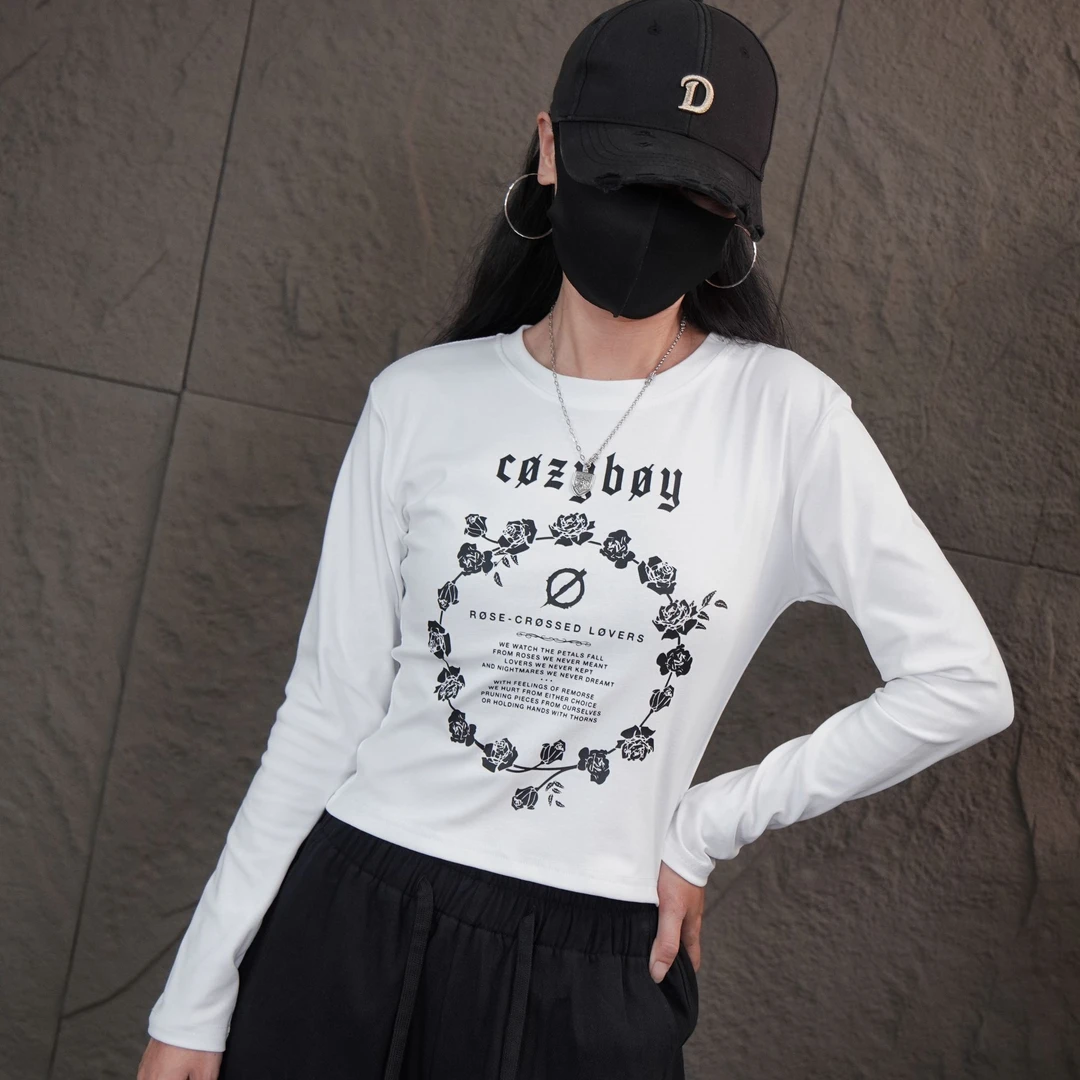 时超康友利玖壹玖清仓断码长袖修身印花T恤0139-3款