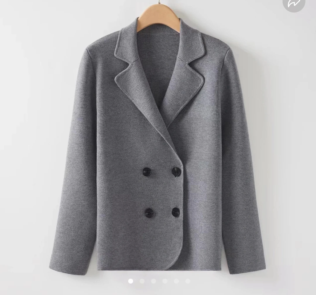 经典四粒扣时尚百搭16针高密针织衫西装显瘦商务休闲春日出行