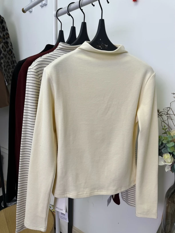 谜遇2024新款打底衣德绒长袖半高领牛奶亲肤打底衫修身百搭