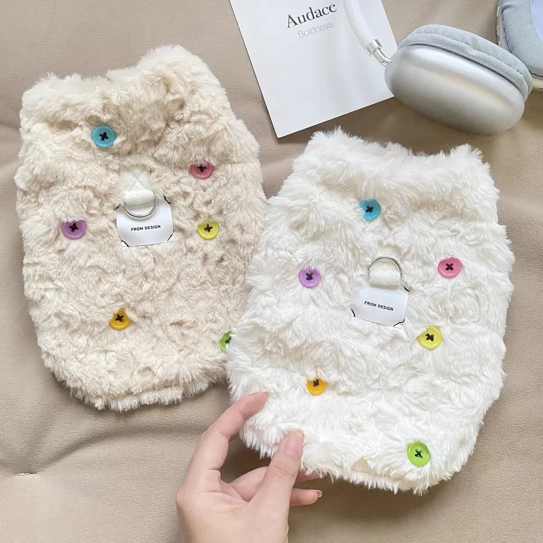 奶呼呼~宠物狗衣服秋冬泰迪冬装棉服马甲无袖柯基布偶猫衣服保暖