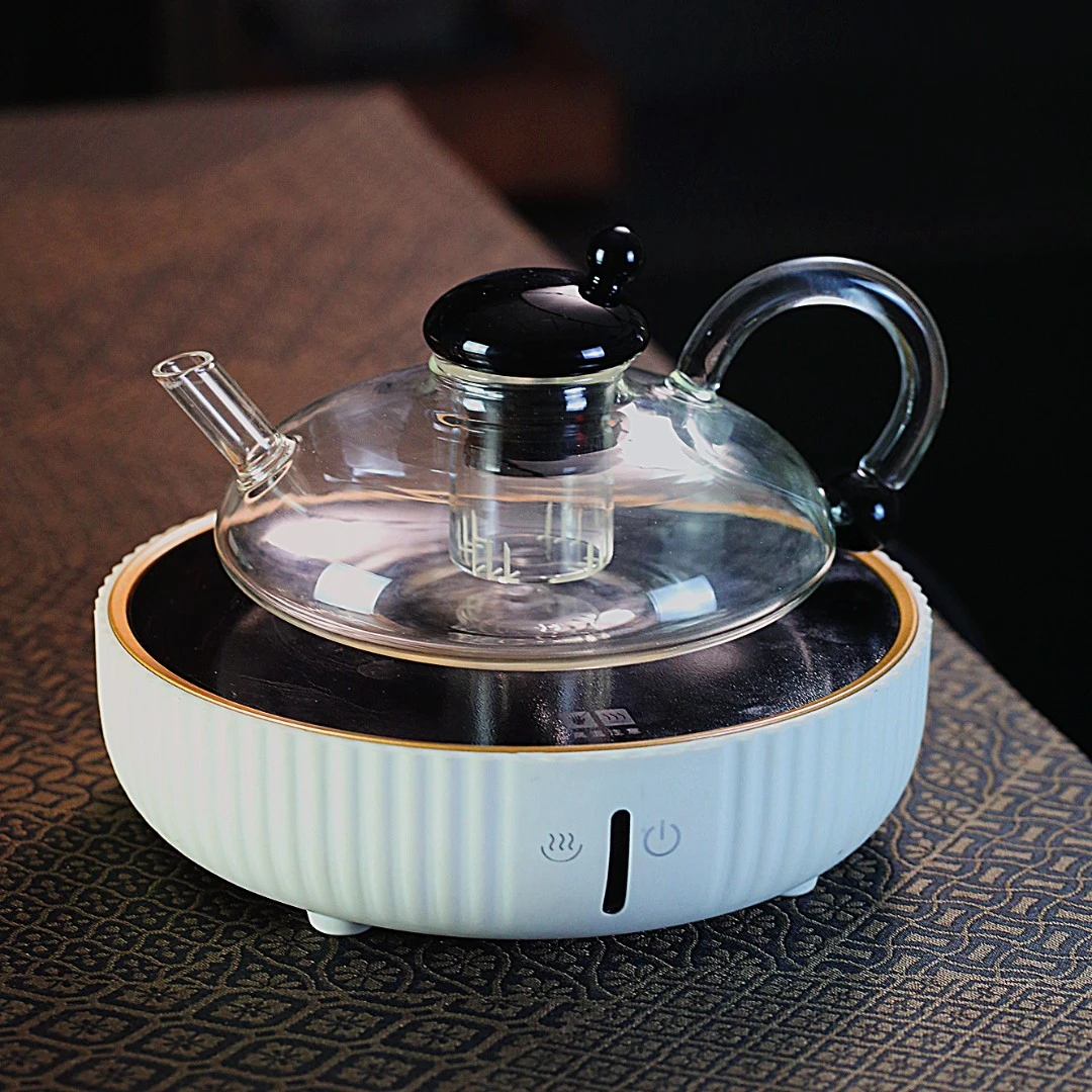 新品简造电陶炉Q4+花茶壶套装家用泡煮茶具玻璃杯子鼠尾套装#G