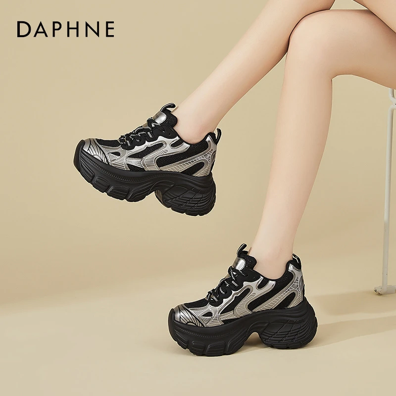 达芙妮厚底老爹鞋女款内增高女鞋秋季2025新款小个子不累脚厚底鞋