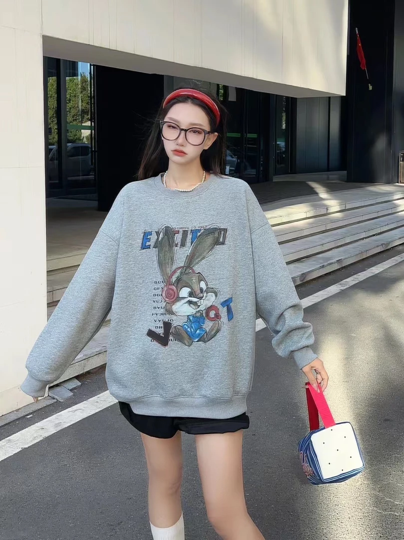 大尚同款兔子颗粒绒卫衣（韩货原版）