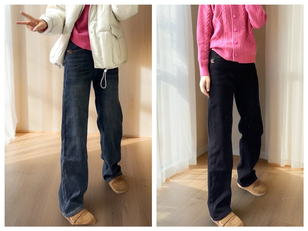 大尚同款72332加绒高弹牛仔裤（窄窄筒裤长101左右）清