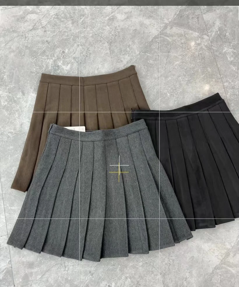 大尚同款尼料三色百褶裙（带防走光薄内衬）