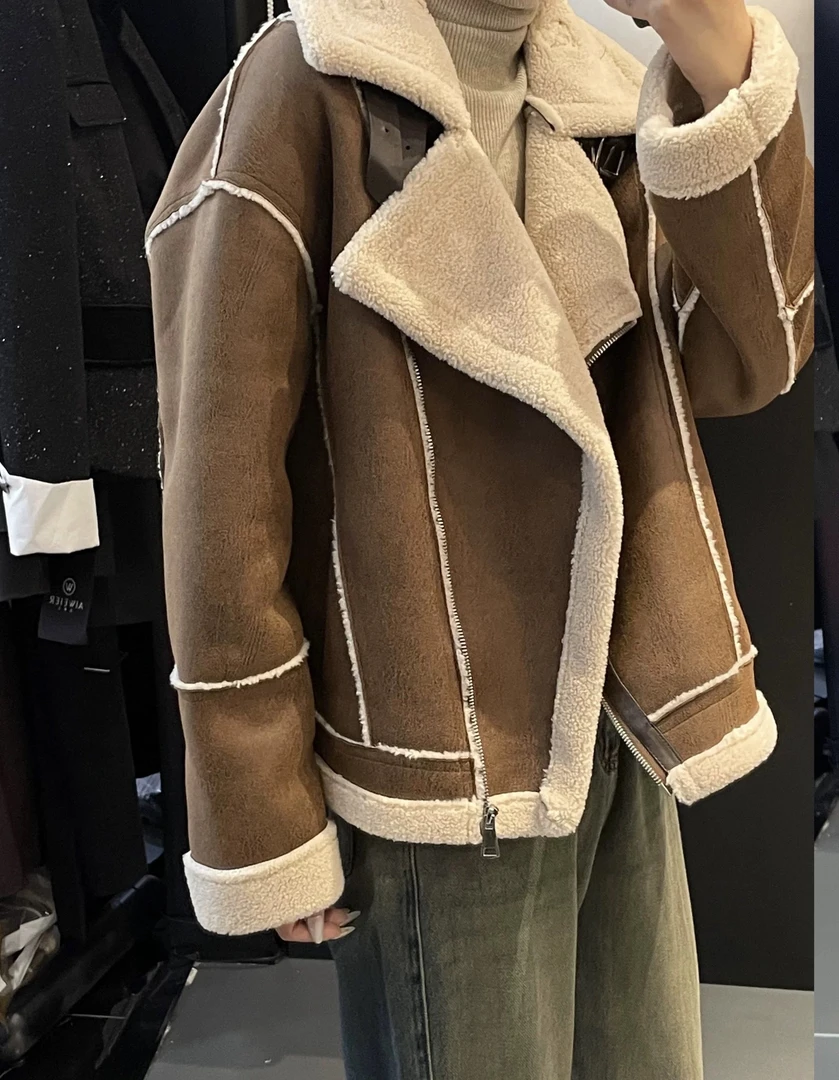 大尚同款23088麂皮绒复古皮毛一体（清）