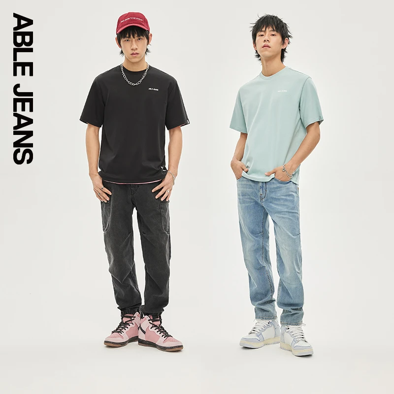 ABLE JEANS2023夏季新款男装TEE都市街头宽松短袖T恤男781352