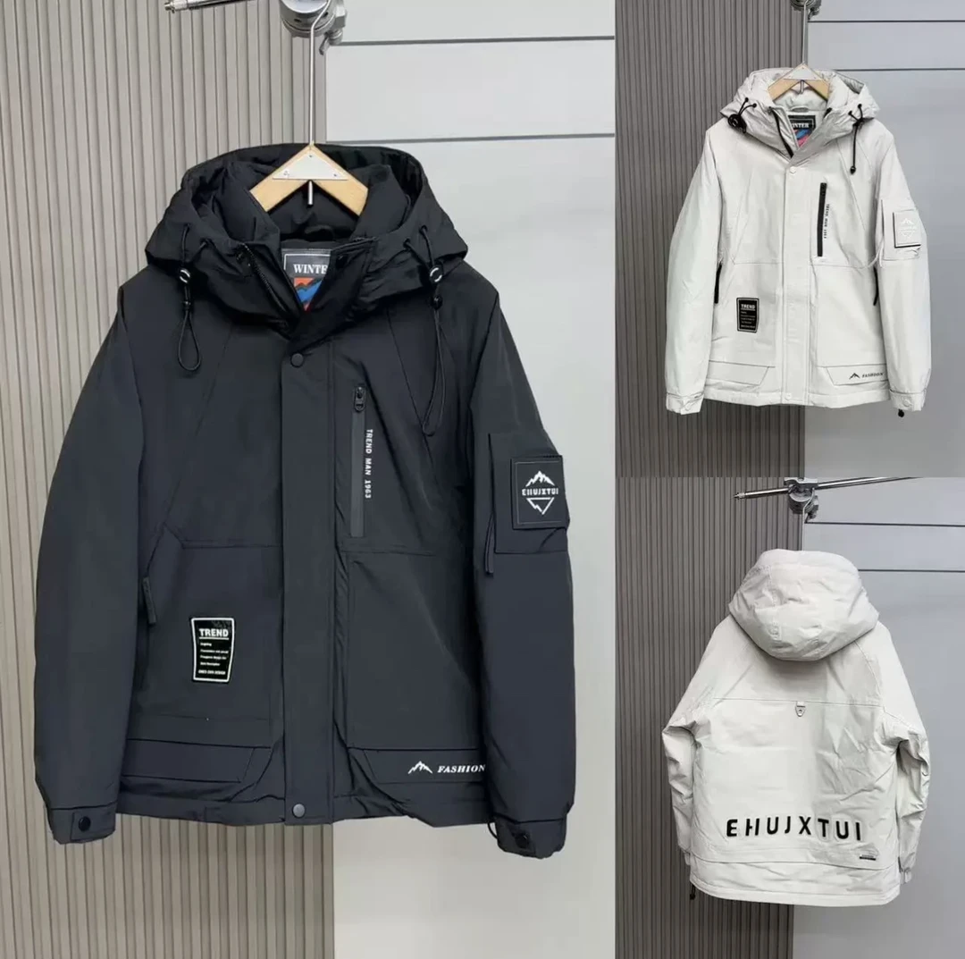 于于轻熟男士户外羽绒轻便保暖连帽外套