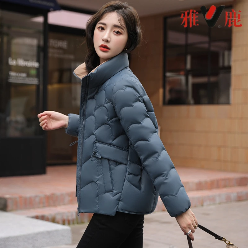 V/雅鹿YT501X03120新款90%白鸭绒羽绒服时尚短款小个子秋冬休闲