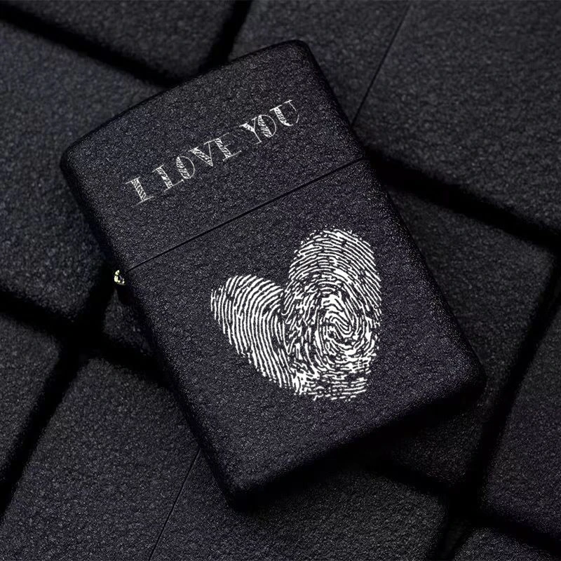 煤油防风火机黑磨砂打火机金属火石砂轮打火机个性刻字礼品送朋友