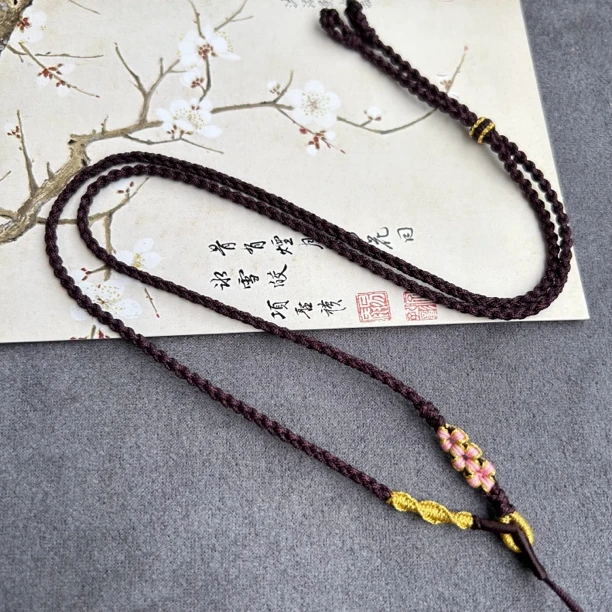 纯手工四股桃花结精致款吊坠绳胖福挂绳可调节