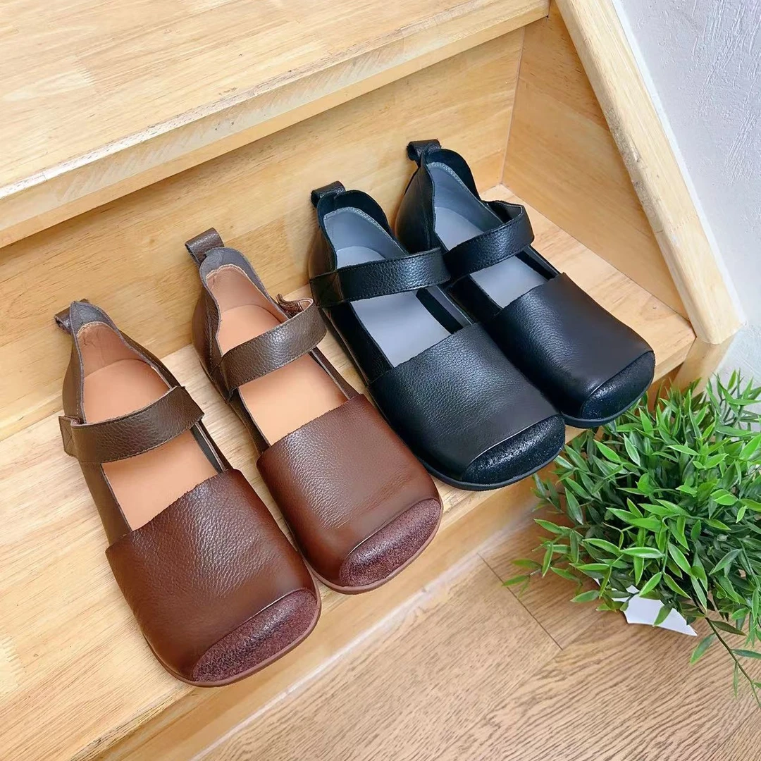 【琪琪甄选-复古方头玛丽珍】2024秋季新款手工鞋软底真皮单鞋女