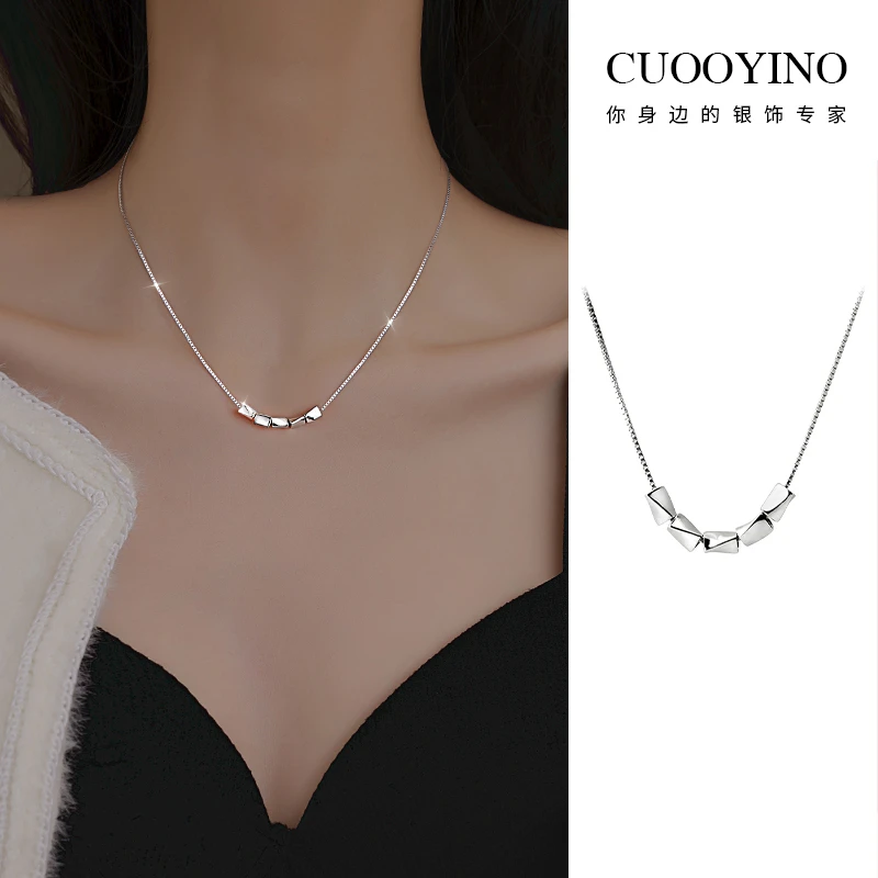 CUOOYINO/初影 坠链均925银 【米粒豆豆】精致设计感项链百搭锁骨链
