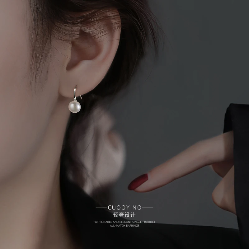 CUOOYINO/初影 925银耳饰 【小灯泡】碧珠高跟鞋耳钩高级时尚耳环