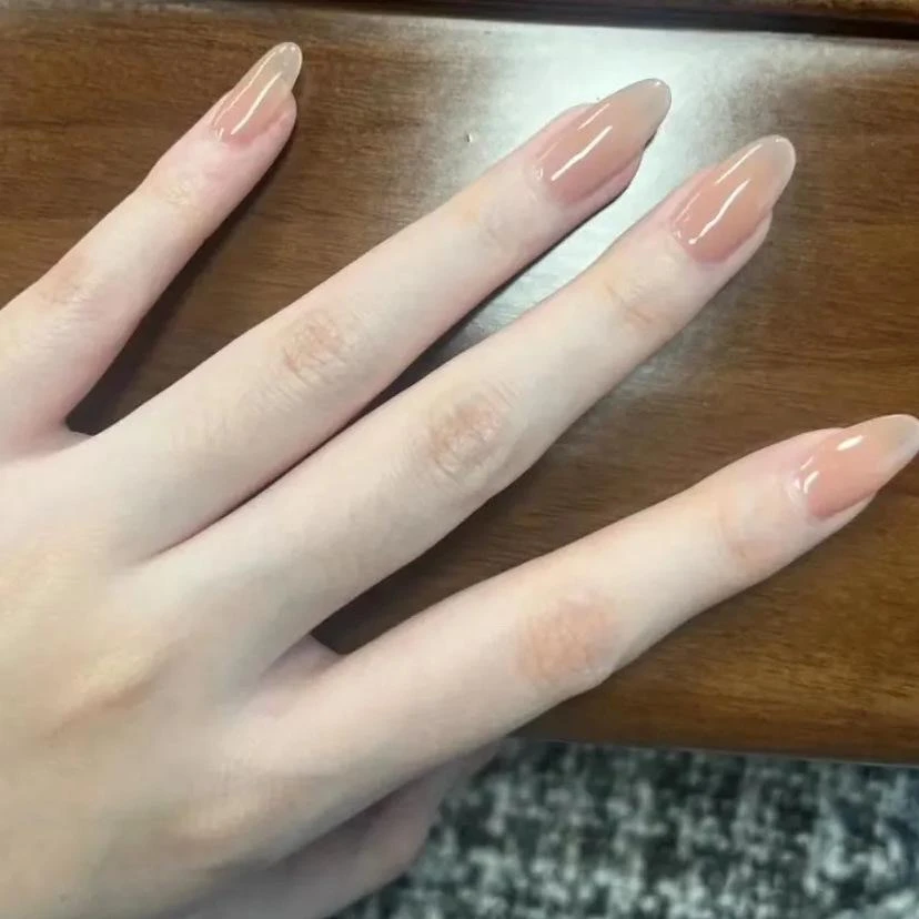 穿戴甲甄嬛传同款华妃摸脸美裸色甲温柔白开水显白气质纯欲