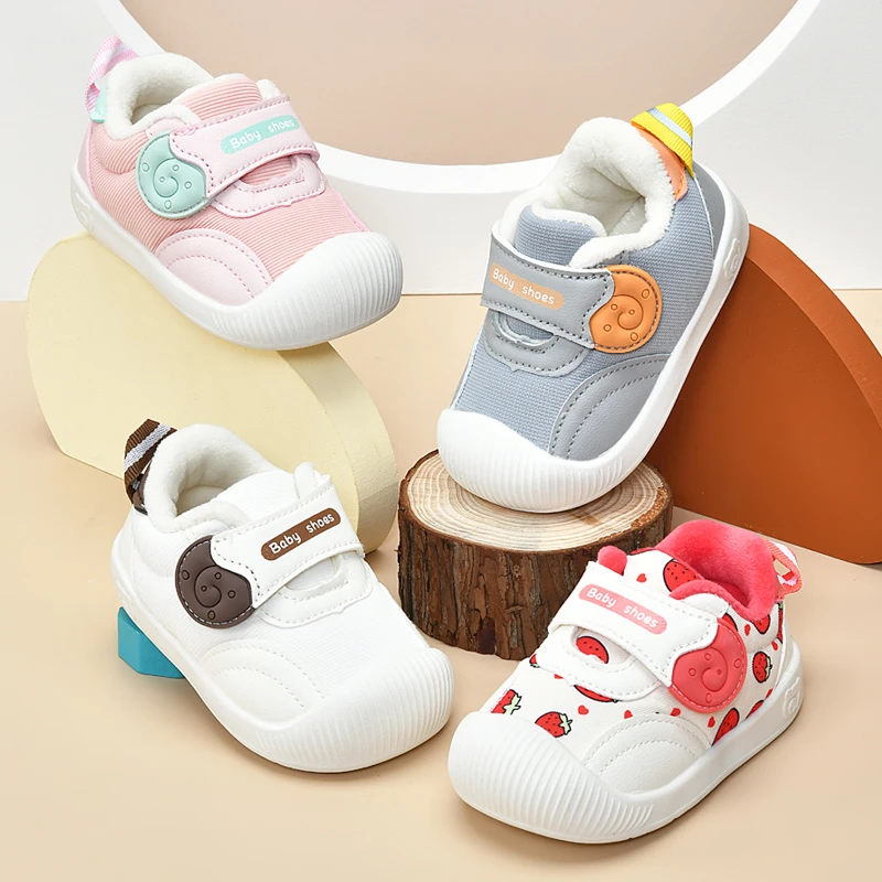 学步鞋男宝宝0-1-3岁2秋冬婴幼儿鞋子女宝宝软底机能加绒加厚棉鞋