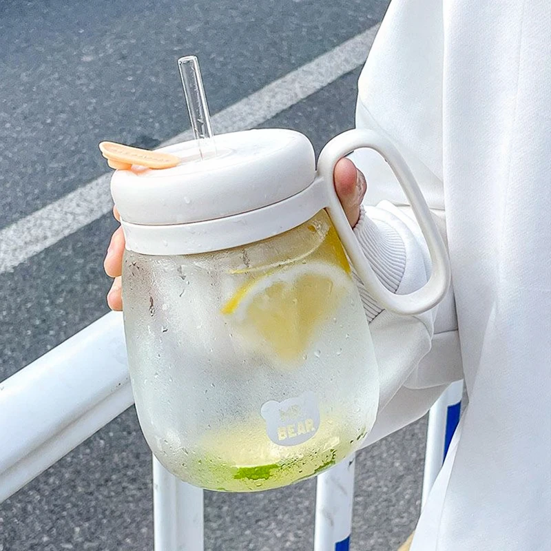 网红大肚杯茶水分离吸管杯玻璃杯男女生高颜值大容量网红大肚水杯