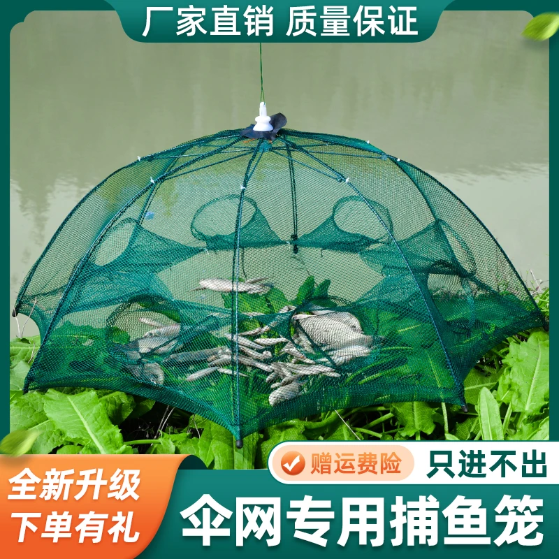 福网鱼伞笼抓鱼捉鱼网渔网网眼网鱼网笼捕鱼工具折叠虾笼捕虾网笼