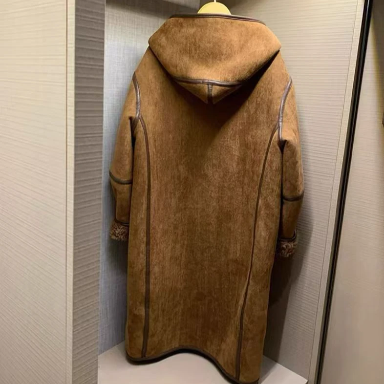 连帽【642】长款显瘦冬季羊毛女装外套