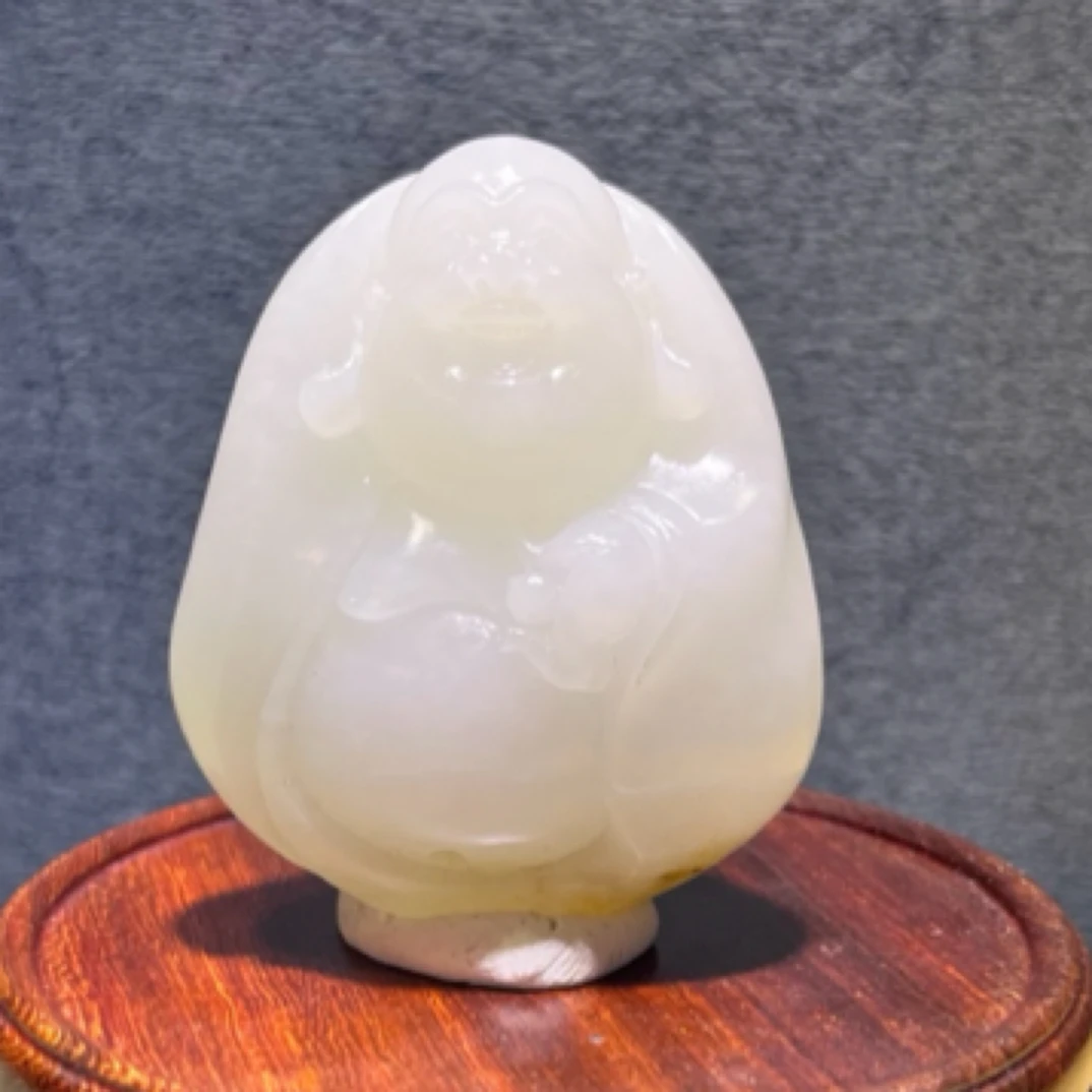 精品和田玉笑佛挂件，