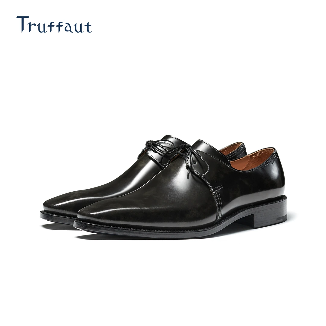 【特惠微瑕断码】Truffaut手工固特异亮面德比鞋男士真皮商务正装鞋