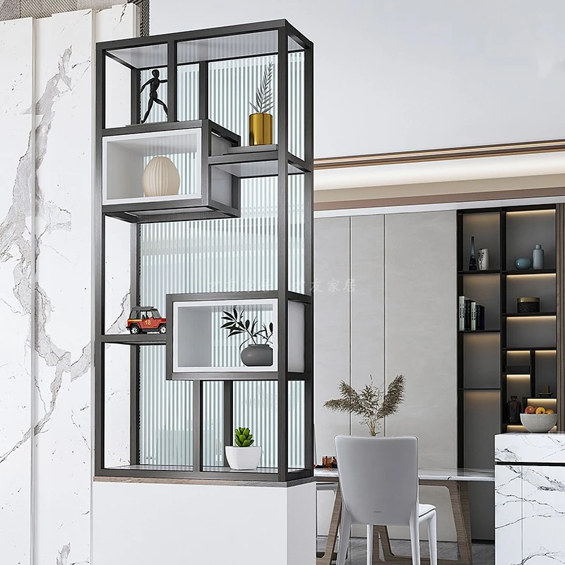 卫生间干区半墙隔断柜洗手台不锈钢半截落地置物架长虹玻璃屏风柜