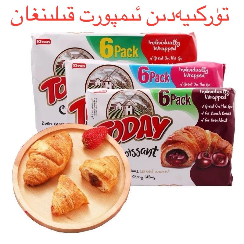 ELVAN巧克力榛子味夹心牛角面包270克（45克×6）土耳其原装进口