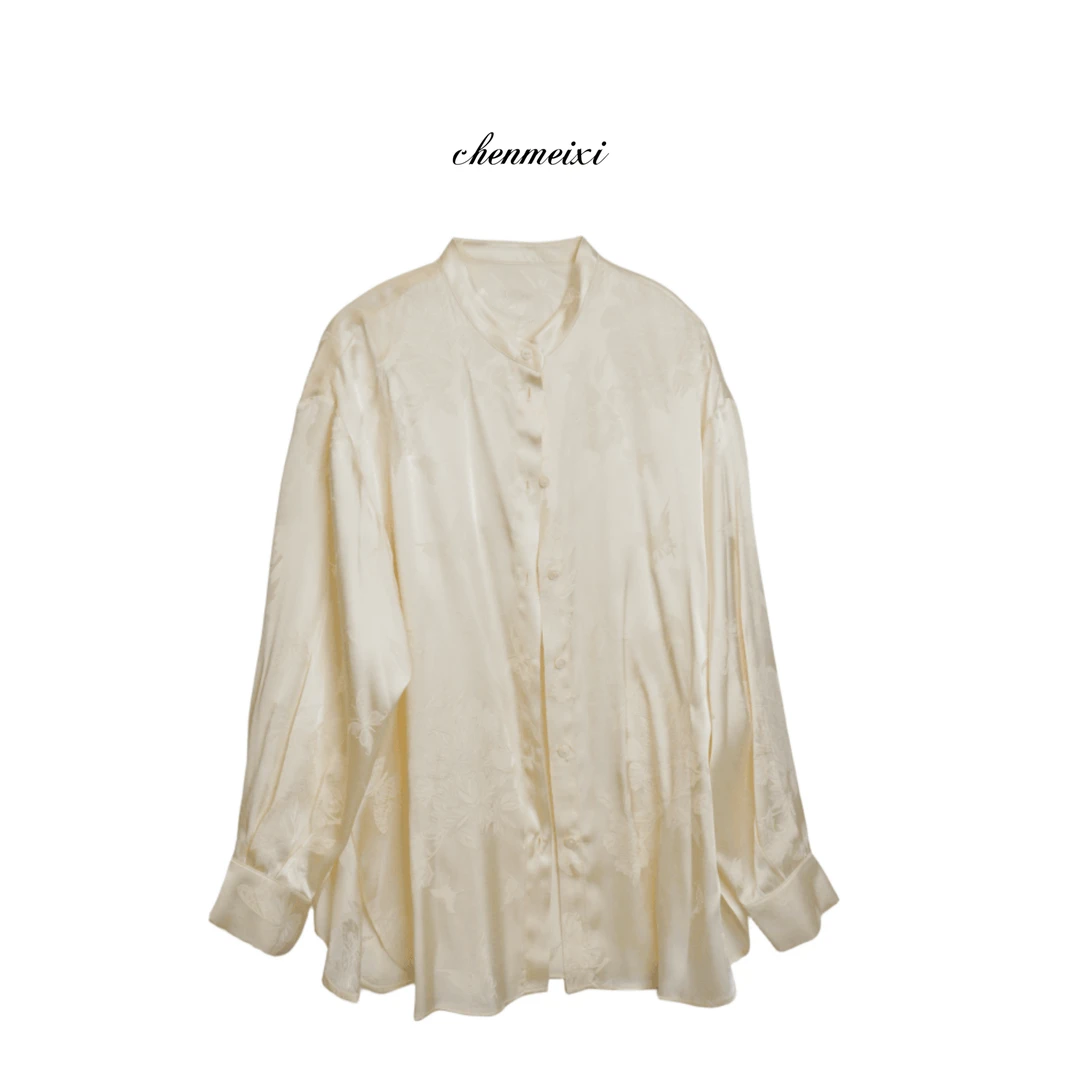 《鲍姐》【春江】国风提花衬衫上衣0170